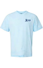 Load image into Gallery viewer, Light blue t-shirt with a logo on a white background
