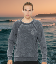Load image into Gallery viewer, Man wearing a gray sweatshirt with a Lucky Labrador
 logo